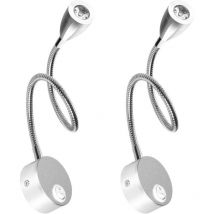 Lampada da comodino a muro 2 luci Lampada da lettura a led Lampada da lettura a collo di cigno 3W, lampada da lettura bianca calda 3000K-RAPANDA