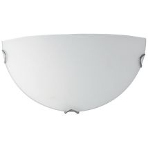 Applique Oblo in Vetro Satinato Bianco 30x9 cm – E27 – 60W – Stile Neoclassico – Illuminazione Interna