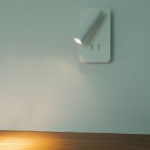 Applique led 6W 2 in 1 lampada parete luce lettura orientabile comodino letto calda 3000k