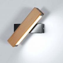 Applique murali LED In legno Rotativo Moderno Rettangolo Lampada da Parete Bianco Freddo 6000K Per camere da letto, soggiorni, corridoi e disimpegni