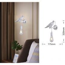 Applique da parete uccellino luce led E27 design moderno bianco lampada decorativa animali