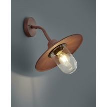 Trio Lighting - Applique murale extÉrieure brenta en fonte d'aluminium peinte effet rouille avec diffuseur en verre transparent ip44 h.35cm 201760124