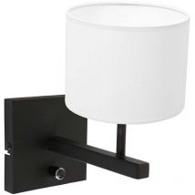 Steinhauer - Applique murale lampe de lit lampe de chambre noir E27 textile abat-jour blanc