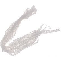 Feiyue - Applique Décorer Lait Soie Brodée Dentelle Blanche Tissu Fleur Bordure Design 10 Yard
