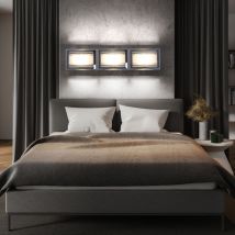 Esto - Applique murale led sport chrome aluminium verre couloir lumière salon lampe 3x 5W