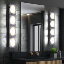 Cob Applique led applique murale spot mural lampe de chambre lampe de salle à manger lampe de cuisine, verre aluminium chromé satiné, 4x 350 lumens