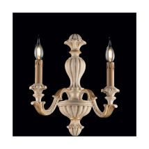 Bonetti Illumina - Leonardo - Applique en bois ivoire et feuille d'or 2 lumières .29 - P.19 - BL180-AP2-AV