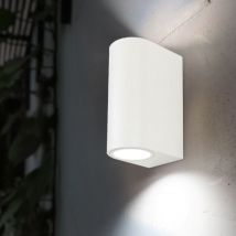 Applique d'extérieur Lampe de façade blanche Up Down Lampe de terrasse Lampe de jardin Lampe de porte d'entrée Applique 2 flammes, 2x GU10, LxLxH 8,8