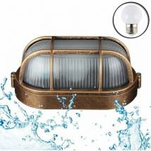 Treetalk - Applique D'extérieur Lampe Murale Industrielle Rétro Lampe De Bateau Ovale hublot Lampe, elliptique Plafonnier Applique Éclairage