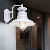 Applique d'extérieur led lampe de porte d'entrée lampe de façade lanterne applique murale blanc, verre acier, 11W 1055lm, LxHxP 21,5 x 27 x 24,7 cm