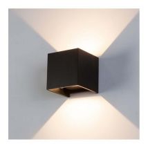 Applique doppio Nero cubo led 6W luce regolabile IP65 faretto a muro parete fredda bianca 6500k