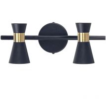 Forlight - Eufo lampara aplique doble negro con acabado oro para bombilla GU10