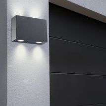 Applique murale d'extérieur spot mural led éclairage de façade éclairage de jardin led gris clair extérieur, brillant vers le haut et vers le bas, 4W