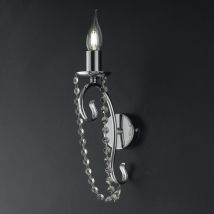 Bonetti Illumina - Applique en fer chromé une lumière avec strass 16x h32 cm