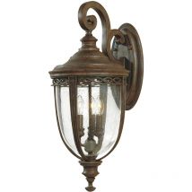 Elstead - English Bridle - Grande lanterne murale extérieure à 3 ampoules, bronze britannique IP44, E14