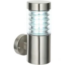 Equinox - Applique murale extérieure à 1 ampoule en polycarbonate transparent, acier inoxydable brossé de qualité marine IP44, E27 - Endon