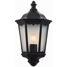 Endon - Burford - Lanterne murale extérieure à 1 lumière, peinture noire mate, verre IP44, E27