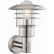 Dexter - 1 lumière murale extérieure en acier inoxydable poli, verre IP44, E27 - Endon
