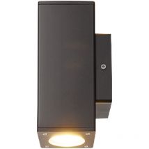 Heitronic - Applique extérieure anthracite Lampe de façade 2 flammes Lampe de porte d'entrée Applique de jardin, acier inoxydable plastique, 2x GU10,
