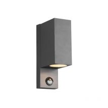 Frankystar - Applique extérieure en fonte d'aluminium carrée anthracite Roya avec double émission de lumière et capteur de mouvement IP44 H.15cm