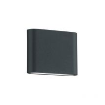 Frankystar - Applique extérieure led Thames ii à double émission en fusion d'aluminium anthracite mat IP54 l. 11,5 cm.