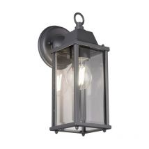 Frankystar - Applique extérieure Olona Down en fonte d'aluminium peinte en anthracite avec diffuseur en verre transparent IP44 H.30cm