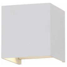 Applique extérieure Up and Down lights outside Applique murale led extérieure, cône lumineux orientable, aluminium blanc, led 5W 700Lm blanc chaud,