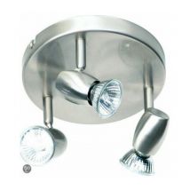 Applique faretto soffitto triplo spot acciaio satinato lampade soffitto gu10