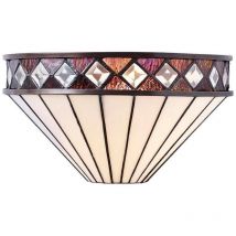 Interiors 1900 - Interiors Fargo - Applique murale intérieure à 1 ampoule bronze foncé avec verre Tiffany, E27