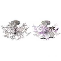 Applique Fleurs Multicolores 2xE14 Cromée Ø38 cm Trio Lighting