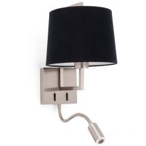 Faro Barcelona - frame Applique murale níquel mate/noire avec lecteur led 20172-03