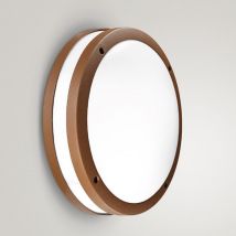 Applique gea led ura r ges292 led ip54 lampada parete soffitto classica ruggine tonda e27