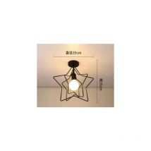 Galozzoit - Applique géométrique en fer forgé pour salon, cuisine, loft, salle à manger, café (ampoule non incluse) lumière blanche étoilée noire E27