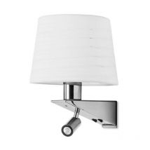 Leds-c4 - Gloss - Applique murale d'intérieur à 2 ampoules del, chrome, nickel satiné avec lampe de lecture, E27