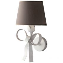 Applique Shabby Chic Lucy Bianco 1 Luce Paralume Tortora