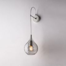 Pluvia - Wandleuchte aus Eisen mit grauem Pyrexglas 1 Licht .14 - P.21 - BL264-AP1-GR - Bonetti Illumina