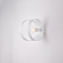 Belight - Applique in ferro laccato bianco con fascia tagliata a laser 1 luce H.19 - L.14 - P.22