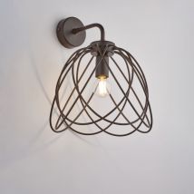 Belight - Applique in ferro laccato nero con decorazione effetto ruggine 1 luce H.31 - L.25 - P.26