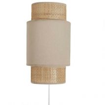 Applique incurvée rotin tissu beige