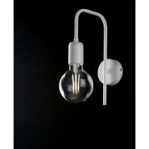 Applique Industrial 1 Luce Ferro Bianco e Argento Serie Loft