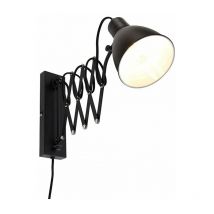 Merle - Applique murale bras articulé - 1 lumière - l 13 cm - Noir - Rustique - éclairage intérieur - Salon i Chambre i Cuisine i Salle à manger