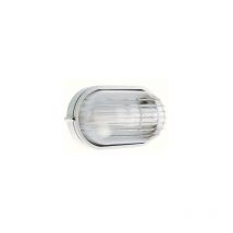Iperbriko - Applique industrielle ovale blanche avec diffuseur en verre
