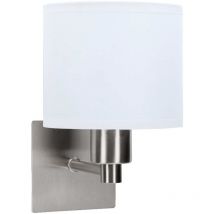 Forlight - Lyon - Applique murale led nickel satiné avec abat-jour tambour E27 60W