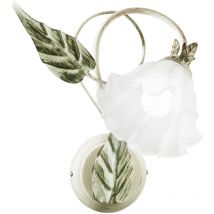 Luce Ambiente E Design - Applique ISOTTAin metallo avorio e diffusore in vetro bianco - Avorio