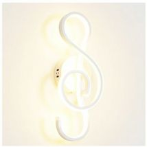 BS - Applique led Lampada Interno Bianco 14w Nota Musicale Minimal Luce Naturale S090