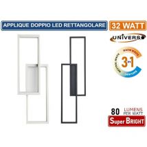 Applique lampada led rettangolare motaggio a parete 32W colorazione luce 3IN1 cct 3000K - 4000K - 6500K - Colore: Bianco