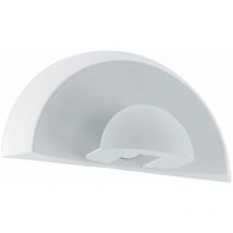Applique, lampe d'extérieur, lampe d'extérieur, applique, lampe de terrasse, balcon, IP44, verre satiné, acier blanc, 1x G9