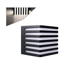 Applique led cubo in alluminio nero e pvc bianco luce naturale 4000K illuminazione moderna da esterno IP54 - design innovativo
