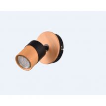 Trio Leuchten - Applique Led culot GU10 support et douille bois métal noir - Trio - Aruni i