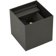 Applique led da esterno decorativo - 12W - 4000K - 1100lm - IP65 - 100x100x100mm - Grafite